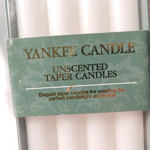 Yankee Candle Unscented 4 White Taper Candles Dripless Smokeless 10" - Picture 2 of 7